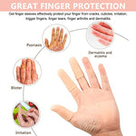 MAYCREATE® 10pcs finger protection Gel Finger Support Protector Gloves Gel Finger Cots Covers for Trigger Hand Eczema Cracking Arthritis Apricot one size X 3