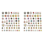 MAYCREATE® 120PCS Assorted Gold Plated Enamel Pendants Floral Themed Flower Charms for Jewelry Bracelet Earring Necklace Keychain DIY Accessories