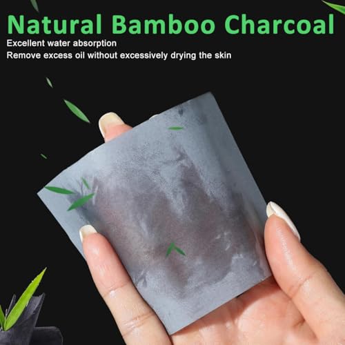 MAYCREATE® 2 Boxes 300pcs Oil Blotting Paper for Oily Skin, Natural Linen Face Tissues, Makeup Absorbing Sheets with Mirror & Puff, Portable Oil Control for Women, Men, Teens, Shine-Free Pack