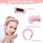 MAYCREATE® Spa Headband for Women Girls Soft Sponge Makeup Fashion Clouds Hairband Non Slip Hoop Headwear for Washing Face Shower Skincare Pink 2PCS