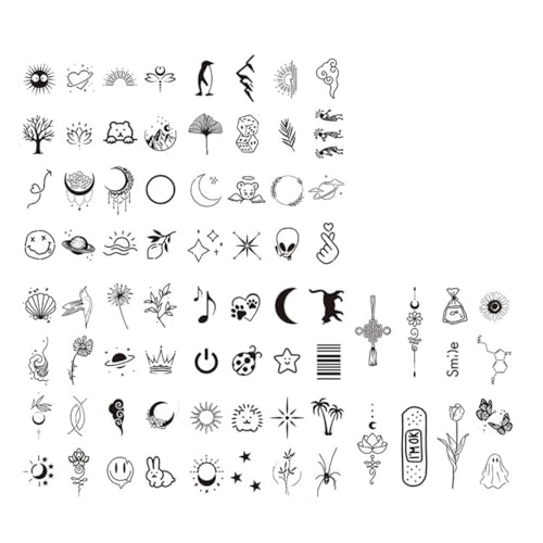 MAYCREATE® 5 Sheet Temporary Tattoo 77 Patterns Tattoo Sticker, Sweatproof Realistic Stickers for Kids & Adults, 2-Week Temporary Tattoo Stickers Party Decorative for Hands, Face, Body