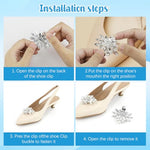 MAYCREATE® 4PCS Shoe Clips Charms for Women Crystal Rhinestone Decoration Detachable Buckle Bridal Wedding Prom Party High Heels Accessories