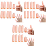 MAYCREATE® 10pcs finger protection Gel Finger Support Protector Gloves Gel Finger Cots Covers for Trigger Hand Eczema Cracking Arthritis Apricot one size X 3