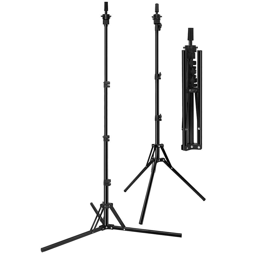 MAYCREATE Wig Stand Tripod for Hairdressing Training with 17–60 in Adjustable Height | Foldable Metal Mannequin Head Holder