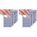 MAYCREATE® 8 Sheets Heart Nail Stickers Decals for Women Girls Art Self-Adhesive Black White Pink Graffiti Patterns Elegant Designs Accessories 16 PCS