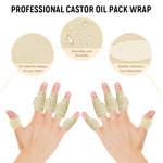 MAYCREATE® Castor Oil Finger Wraps Hook and Loop Adjustable Finger Splint Joint Sleeves for Pain Relief Arthritis Breathable Lycra Fabric Castor Oil Wraps Pack of 10