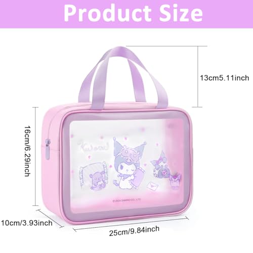 MAYCREATE® Toiletry Bag for Women Kuromi Makeup Pouch Cosmetic Bags Cute Cartoon Travel Organizer Waterproof PVC Travelling 2 PCS