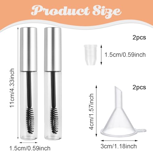 MAYCREATE® 10ml Empty Mascara Tube Wand Container Bottle for Castor Oil Brush Kit