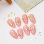 MAYCREATE® 850PCS Star Nail Charms Set for Acrylic Nails 3D Gold Silver Metallic Studs Rhinestones Y2K Women Manicure Salon