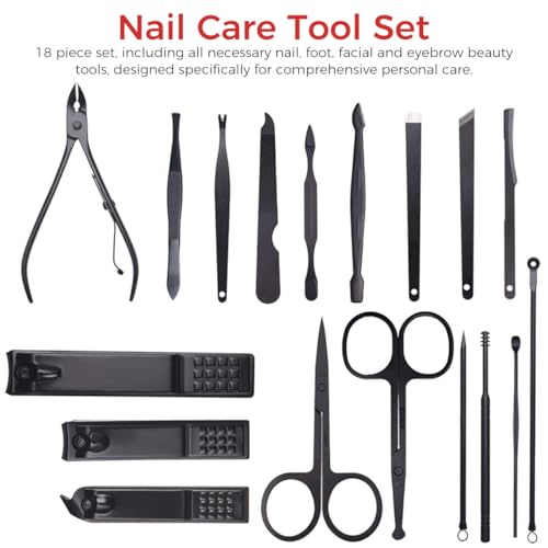 MAYCREATE® 36PCS Manicure Pedicure Kit for Women and Men Stainless Steel Professional Set Eyebrow Grooming Nail Care Tool with Storage Case