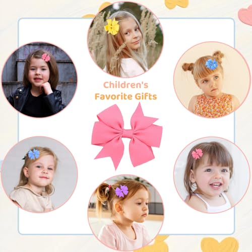 MAYCREATE® 20 Pieces Hair Bows For Kids Girls 3 Inch Grosgrain Ribbon Hair Bows Alligator Clips For Baby Girls,Accessories,Multi
