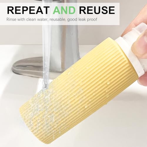 MAYCREATE® 12PCS 3oz Travel Bottles Kit for Toiletries Silicone Squeeze Small Refillable Leakproof Bottles for Shampoo Lotion with Storage Pouch