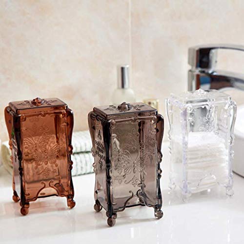 MAYCREATE Makeup Cotton Pads Dispenser for Vanity Organization with Clear Acrylic Design | Butterfly Embossed Holder