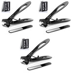MAYCREATE® Nail Cutter for Men Toe Nail Cutter for Thick Nails Cutting Clipper Trimmer for Women Wide-Opening Sharp Jaws Stainless Steel Large Nail Clippers Set with Nail File 3 PCS