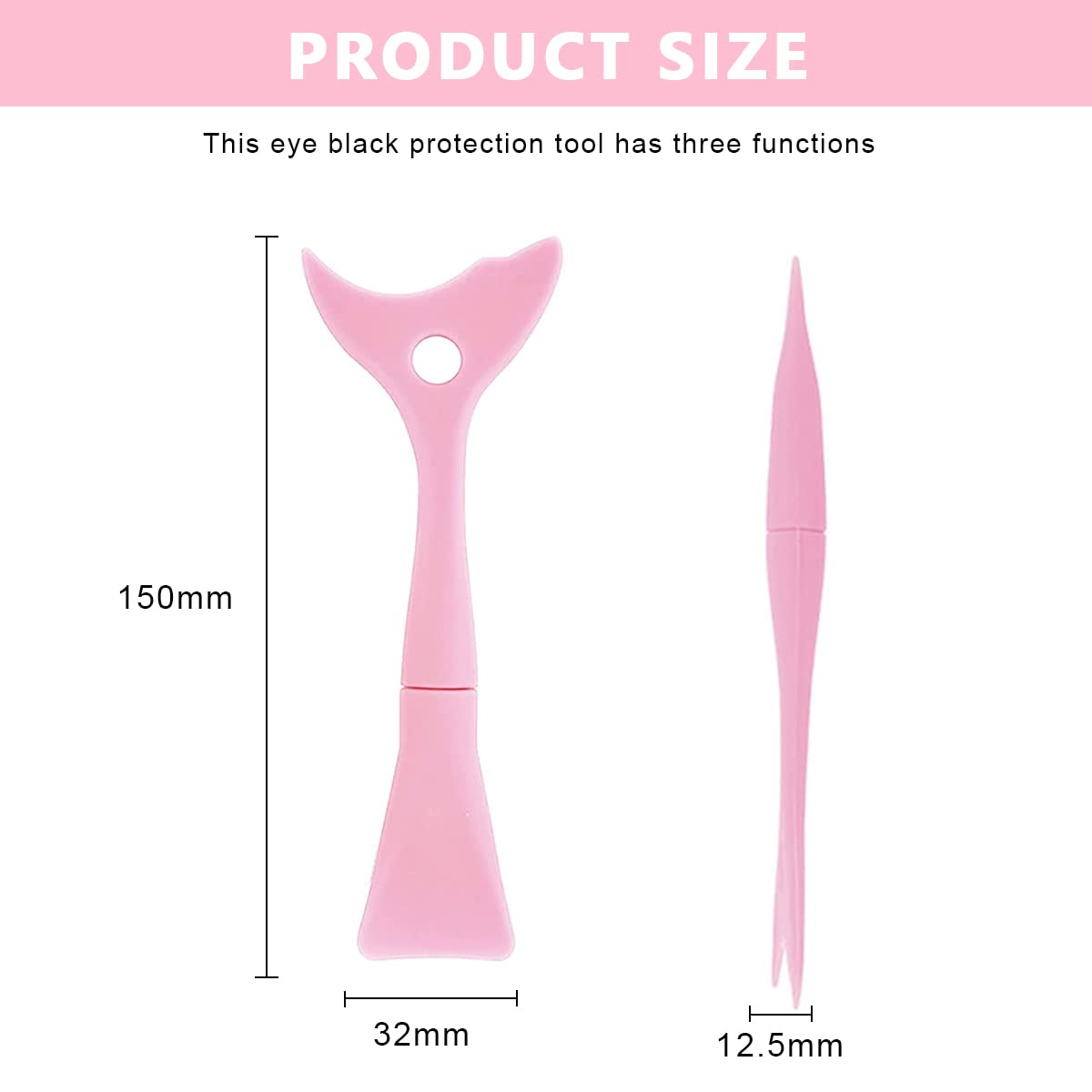 MAYCREATE® Mascara Eyelash Shield Applicator Guard Tool, 3 in 1 Reusable Silicone Auxiliary Eyeliner Eyelash Guide Mask Scraper Makeup Tool for Beginners - Pink