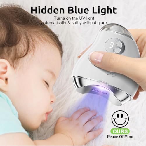 MAYCREATE® USB Baby Nail Trimmer with LED Light 2 in 1 Cordless Clipper Filer Dual Head Rechargeable 3 Speeds Safe Electric for Kids Adults 2PCS