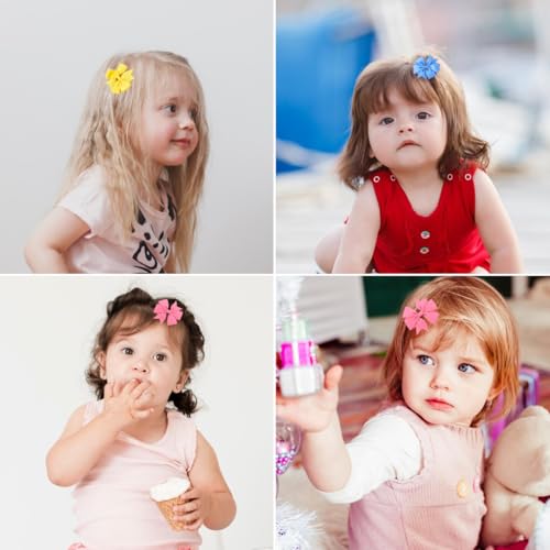 MAYCREATE® 20 Pieces Hair Bows For Kids Girls 3 Inch Grosgrain Ribbon Hair Bows Alligator Clips For Baby Girls,Accessories,Multi