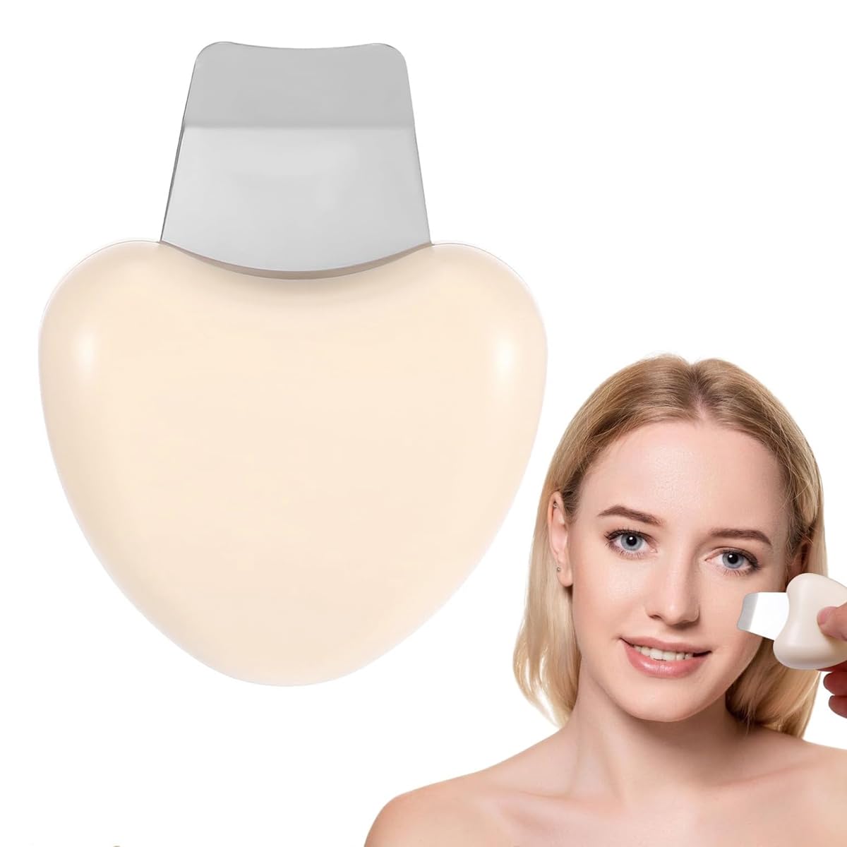 MAYCREATE Blackhead Remover Tool for Face with Curved Scraper and Heart-Shaped Handle