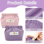 MAYCREATE® 4PCS Small Makeup Pouch Lipstick Cosmetic Bag Corduroy Elastic Storage for Women Girls Travel Coin Jewelry Organizer Self Closing Pink Purple