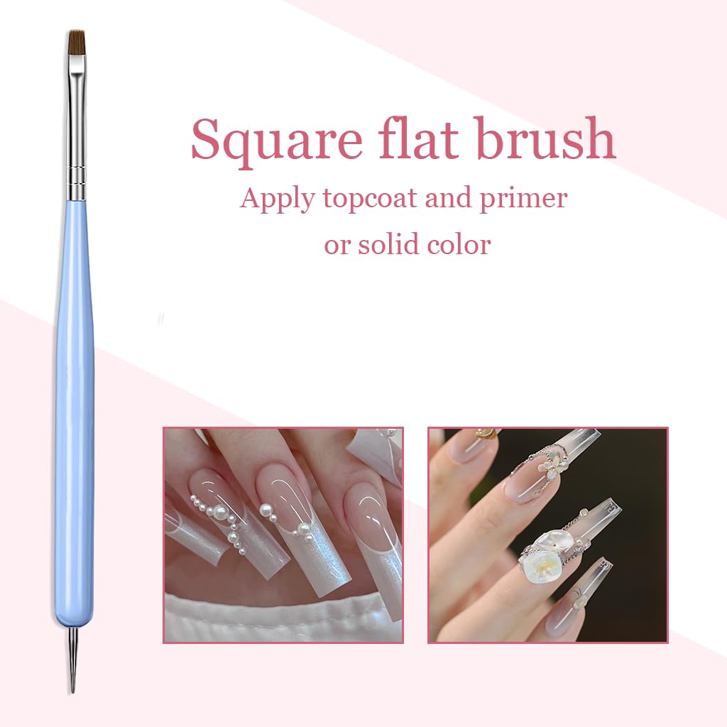 MAYCREATE Nail Art Brush Set for DIY and Salon Use with 6 Pieces & 2‑in‑1 Dotting Tool