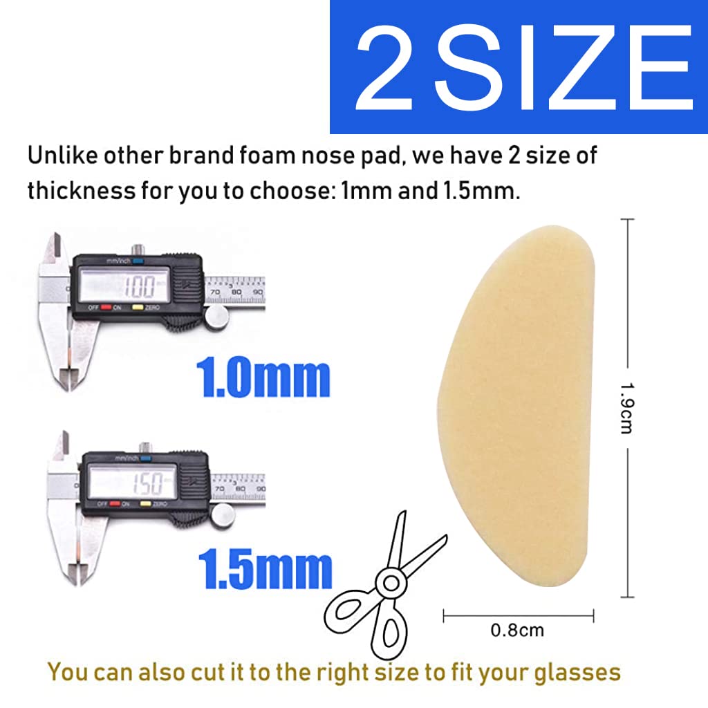 MAYCREATE Eyeglasses Nose Pads for Glasses Fitting with Anti Slip D Shape | 40 Pairs EVA Sponge 1.9 x 0.9 cm