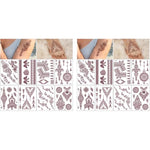 MAYCREATE® Henna Temporary Tattoo Sticker for Women Girls 8 Sheet Fake Tattoos Mandala Floral Patterns Stickers for Neck Chest Arms Hands Feet Waterproof Brown 16 PCS