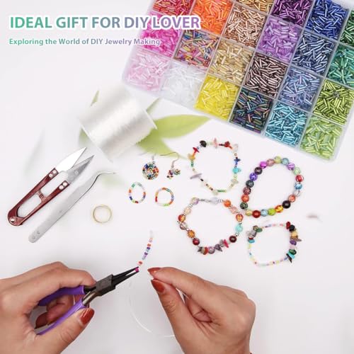 MAYCREATE® SANNIDHI Beads for Jewellery Making Kit, 150g/Box Metallic Plated Beads for Craft DIY Set Spacer Beads for Bracelet Necklace Jewelry - 8 Styles, 3 Colors (Gold/Sliver/Rose Gold)