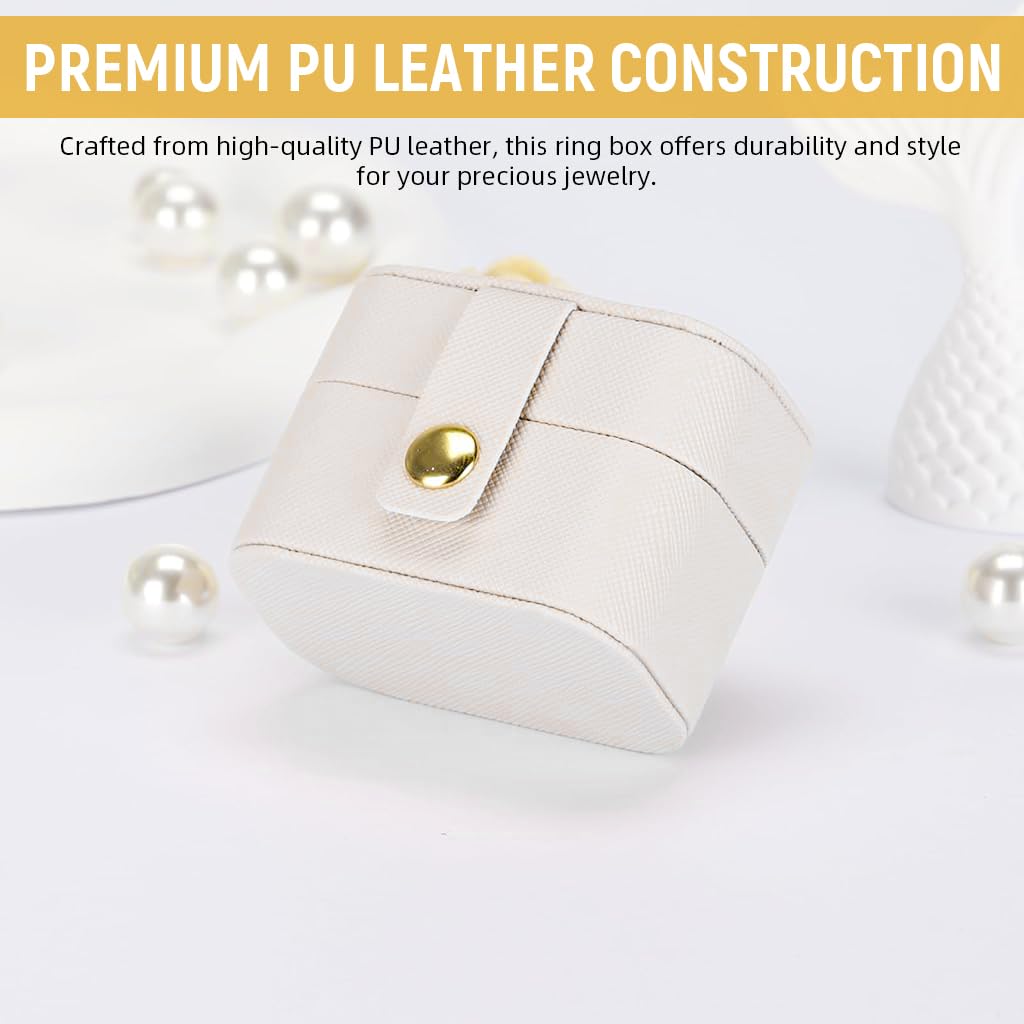 MAYCREATE Ring Box Travel Jewelry Organizer with 4 Slots and Soft Plush Liner for Rings