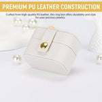 MAYCREATE Ring Box Travel Jewelry Organizer with 4 Slots and Soft Plush Liner for Rings