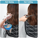 MAYCREATE® 2Pcs Silicone Waterproof Hair Dye Shawl & Cutting Collar, Flexible Fit with Guiding Lines, Hair Catcher Cutting Mat for Barbers & Stylists, Non-Irritating Salon Tools