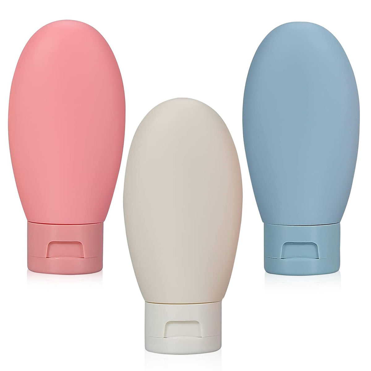 MAYCREATE Travel Bottles for Toiletries 3pcs 60ml Refillable Set with Leak Proof Lid | BPA Free PP Material