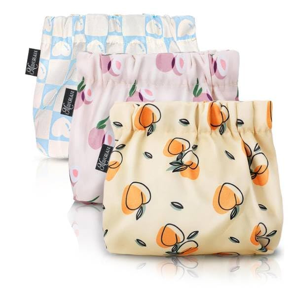 MAYCREATE Small Pouches for Women with Self Closing Design and Oxford Fabric | 3pcs 13×13cm Makeup Organizer