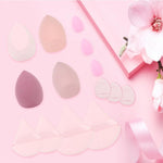 MAYCREATE Makeup Sponge Set for Foundation and Powder Blending featuring Triangular Puff | 14 Pcs Pink Tools for Women