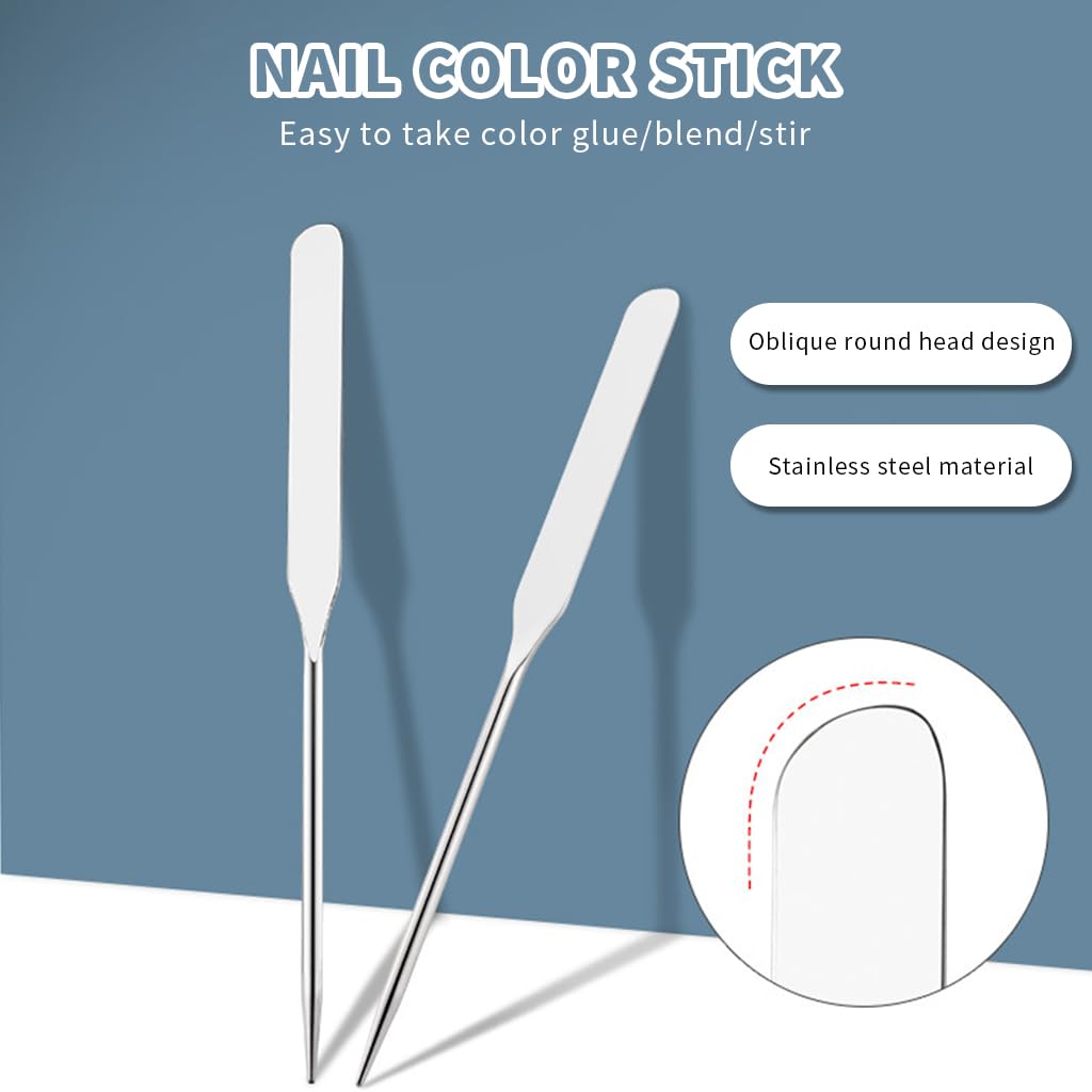 MAYCREATE Makeup Spatula and Palette Set for Foundation Mixing with 16cm Steel Tool | Clear Acrylic Palette