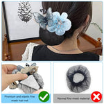 MAYCREATE® Women Hair Clip Butterfly Decal Bun Net Hairnet for Work Daily Dancer Nurse Blue 2PCS