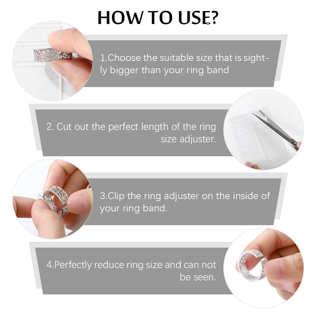 MAYCREATE Ring Size Adjuster for Loose Rings with 8 Sheets 144 Strips EVA Foam | Reusable Fit Solution