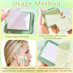 MAYCREATE® 300PCS Face Oil Blotting Paper for Oily Face, Natural Oil Absorbing Sheets for Face, Portable Bamboo Carbon Linen Face Wipes for Oily Skin, Built-in Mirror & Powder Puff Pad