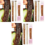 MAYCREATE® 18PCS Hair Tinsel Extensions Brown Glitter Strands 20.5 Inch Clip-on Shiny Extension Heat Resistant Fairy Kit for Women Girls Halloween Cosplay Party