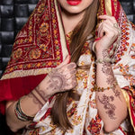 MAYCREATE® Henna Temporary Tattoo Sticker for Women Girls 8 Sheet Fake Tattoos Mandala Floral Patterns Stickers for Neck Chest Arms Hands Feet Waterproof Brown 16 PCS