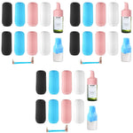MAYCREATE Leak Proof Sleeves for Travel Bottles 24pcs with Elastic Silicone Seal | Reusable Toiletry Covers