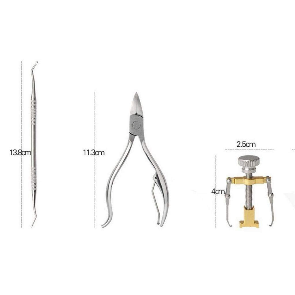 MAYCREATE Toe Nail Correction Tool for Ingrown Nails with Lever Mechanism | 3Pcs Stainless Steel Pedicure Set