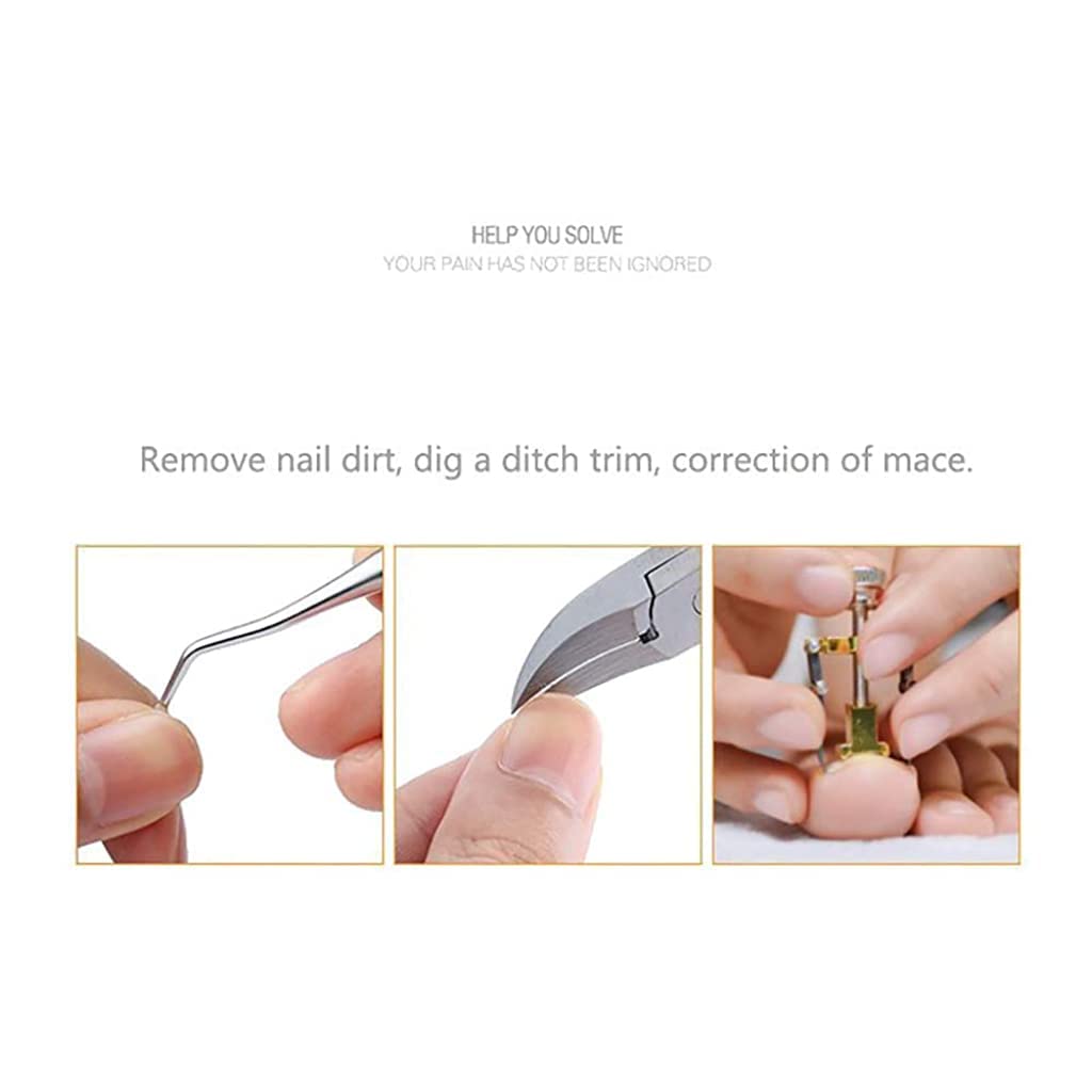 MAYCREATE Toe Nail Correction Tool for Ingrown Nails with Lever Mechanism | 3Pcs Stainless Steel Pedicure Set