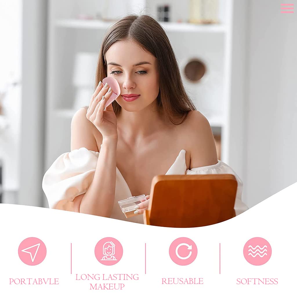 MAYCREATE Makeup Powder Puff for Face and Body with Triangle Design | 2pcs Pink Cotton
