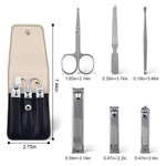 MAYCREATE Travel Nail Clipper Set with Storage Pouch including 6pcs Stainless Steel Tools