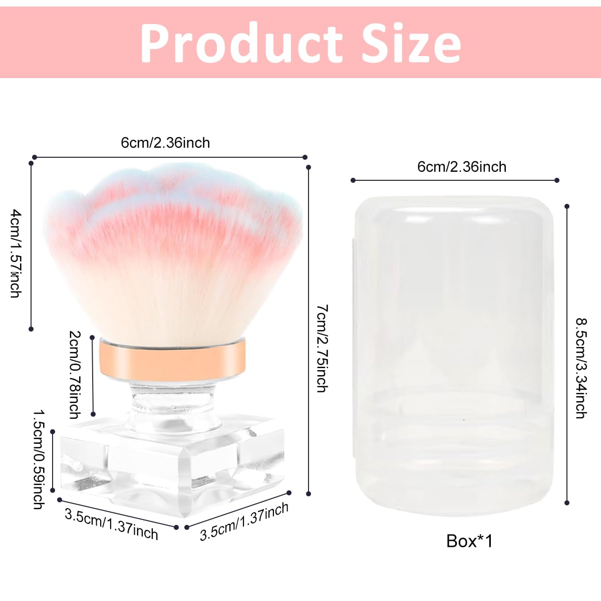 MAYCREATE Nail Dust Brush for Acrylic Nails featuring Fine Fiber Bristles and Acrylic Handle