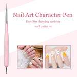 MAYCREATE Nail Art Brush Set for DIY and Salon Use with 6 Pieces & 2‑in‑1 Dotting Tool