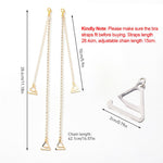 MAYCREATE Bra Straps for Women with Adjustable 16.5–17.7 in Crystal Beaded Chain | Silver and Gold