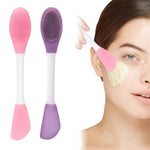 MAYCREATE Face Mask Brush Set for Skincare with Dual End Applicator and Silicone Scrubber | 2Pcs
