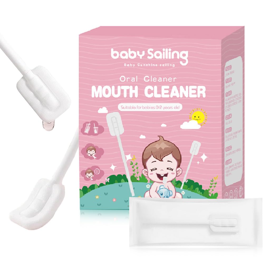 MAYCREATE Disposable Oral Cleaning Sponge Swabs 30 Count for Kids and Adults | Individually Packed Medical-Grade Sticks for Gentle Tooth and Gum Care