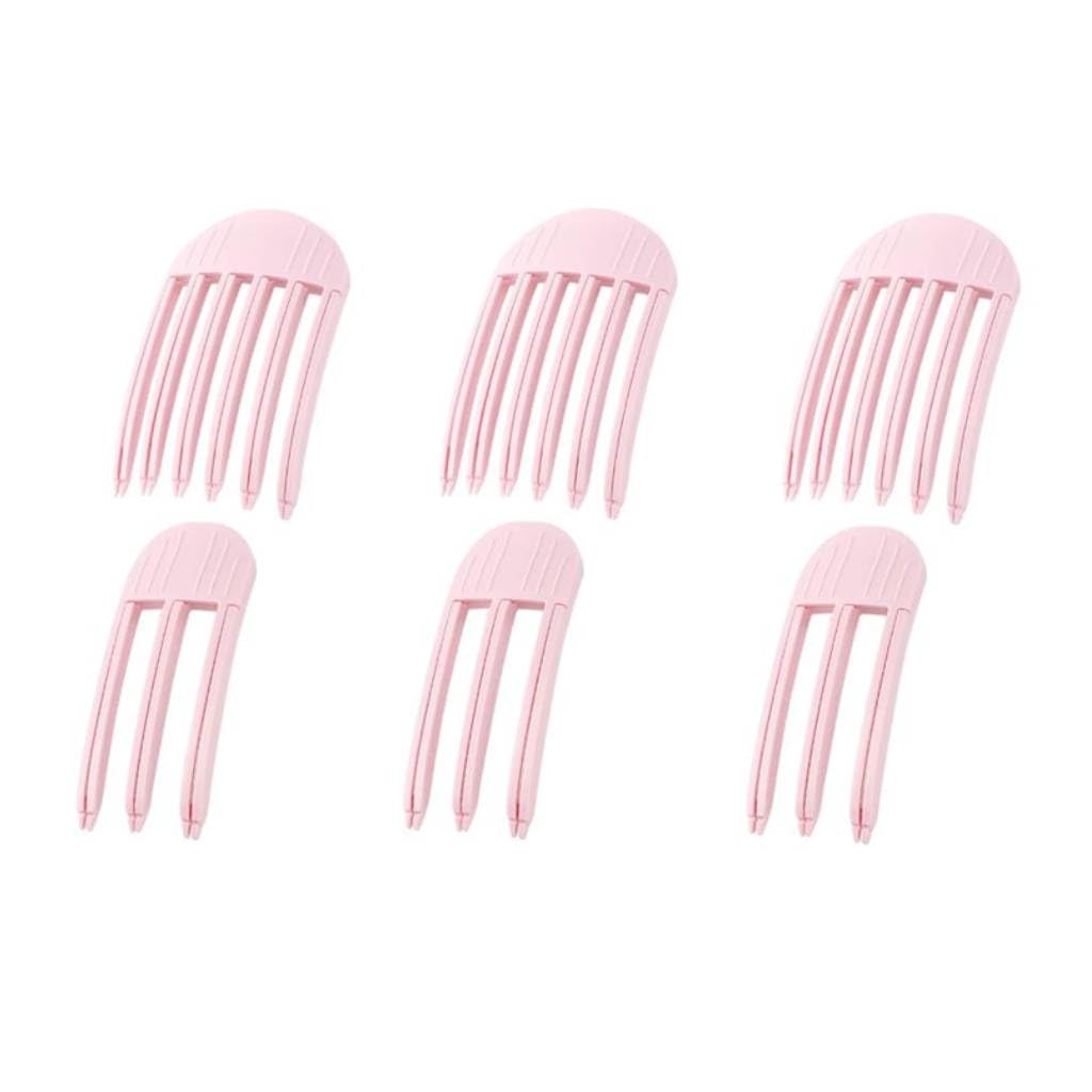 MAYCREATE Hair Volumizer Volume Clips 6pcs for Root Lifting with Serrated Grip | Pink Styling Tool